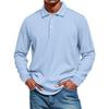 Men's Casual Style Solid Color Loose  Shirt Long-sleeved Top