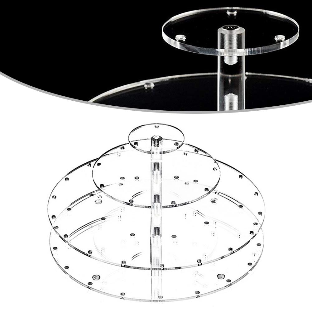 3Tier Clear Acrylic Cake Display Stand with 30 Hole Slots for Lollipops Designed for Event Planners and Home Entertainers