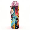1PC Colorful Abstract Music Boombox Print 750ml Color Plastic Sports Water Bottle Leakproof Flip Straw Lid Suitable for Sports Office Home Use
