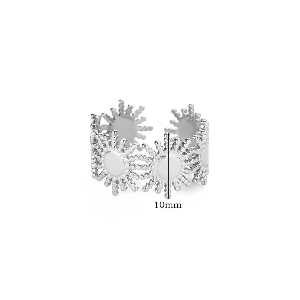 Fashion Sun Open Rings For Women Men Gold Color Stainless Steel Sun Ring Wedding Couple Aesthetic Jewelry Gift bijoux femmes