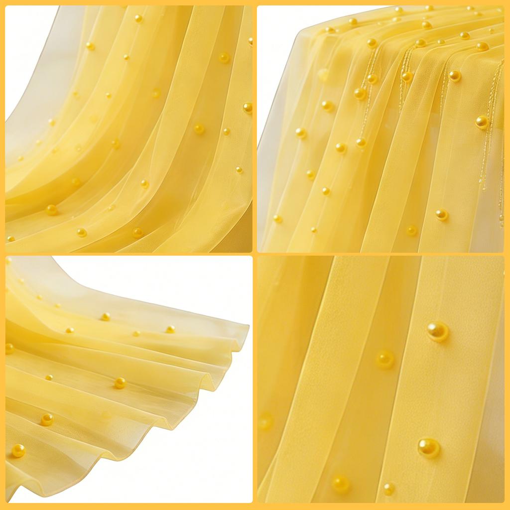 Pearl Gauze Table Runner 120 Inch 10 FT Tulle Wedding Centerpiece Runner Shabby Chic for Wedding Party Baby Shower Birthday