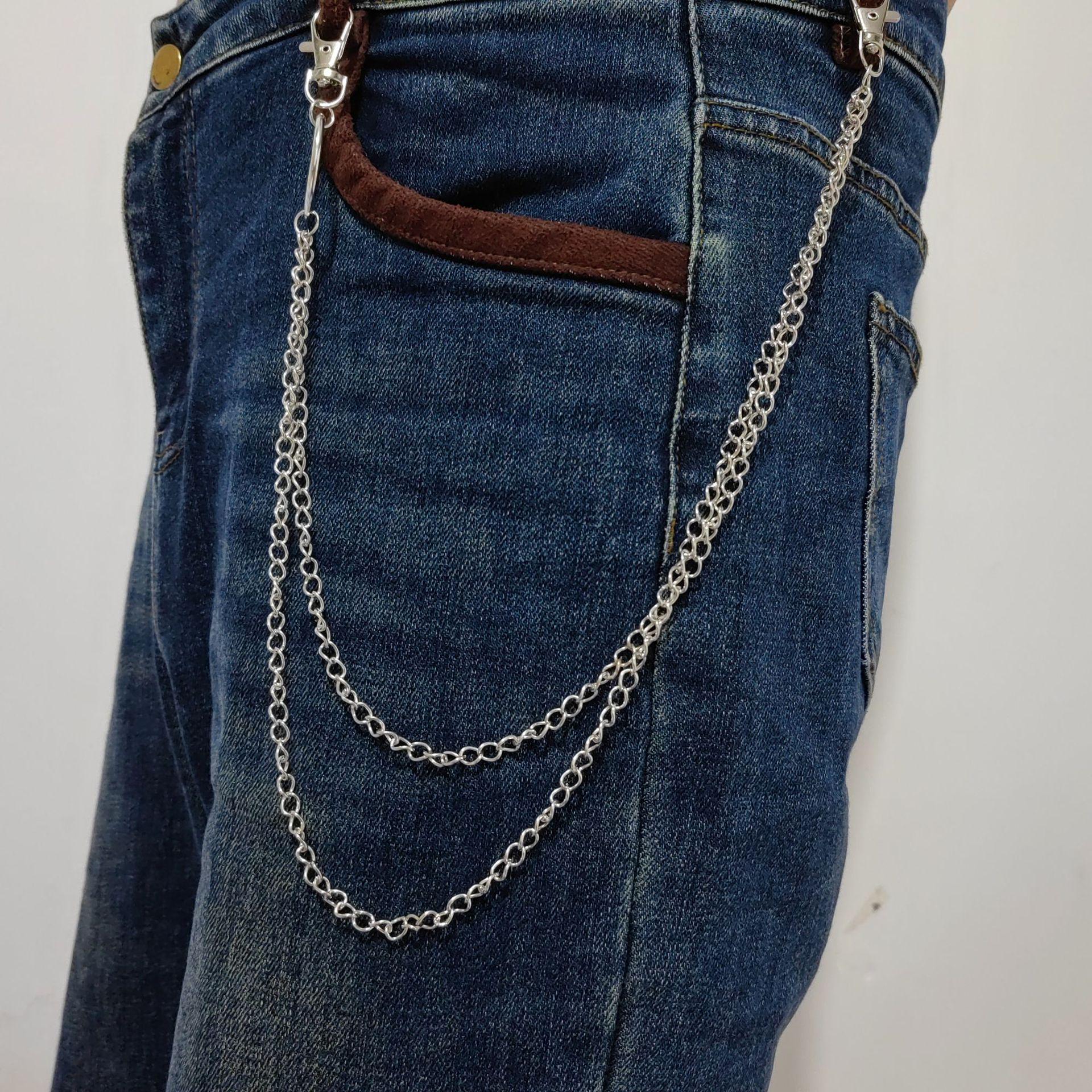 Cross-Border Hot Selling Metal Hip Hop Retro Star & Moon Pendant Chain for Street Dance Accessory - Unisex Pants Chain
