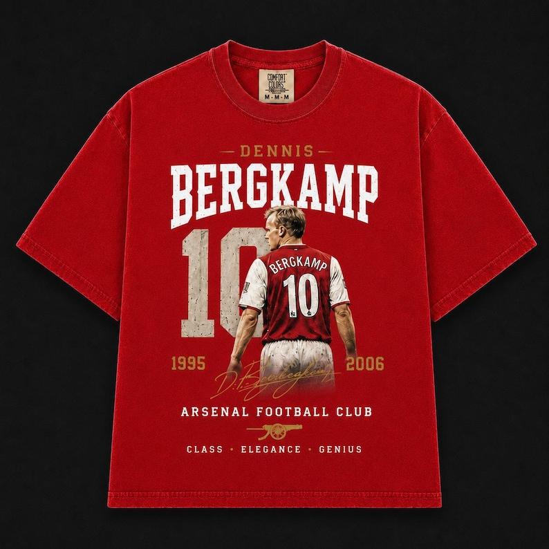 The Iceman Dennis Bergkamp Arsenal Legend Shirt 10 Vintage Highbury Icon Football Tee Gift