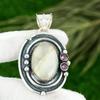 Friendship Day Deal Natural Plume Agate Amethyst Pendant Jewelry Sterling Silver