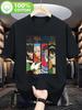 2026 Spring Festival Mens and Womens Cartoon Anime Tshirt  Black Tshirt Suitable for Daily Wear and Anime Enthusiasts
