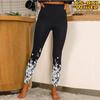 Damen Yoga-Leggings mit goldenem Diamantmuster, Stretch, Fitness, Laufen, Fitnessstudio, Sport, aktive Hose