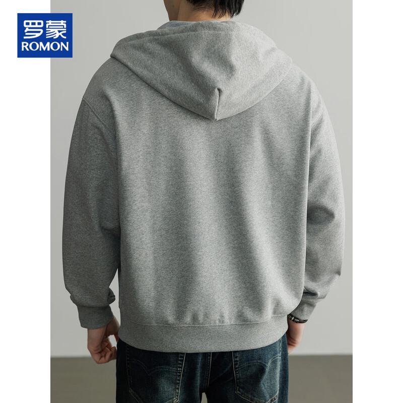 ROMON Men's Heavyweight Full-Zip Hooded Sweatshirt