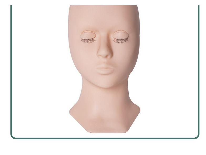 Realistic Silicone Mannequin Head for Eyelash Extension Practice with Removable Eyelids