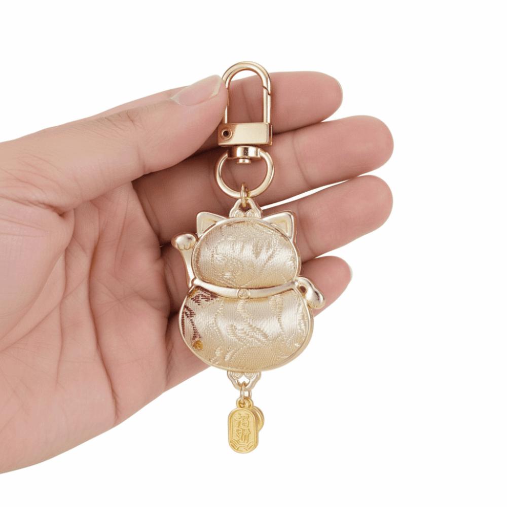 Chinese Style Lucky Cat Keychain Double-sided Retro Lucky Keychain Decoration