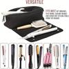 Travel essential storage bag: Black hair care tools travel bag, curling iron and straightener tools storage bag, 1 piece