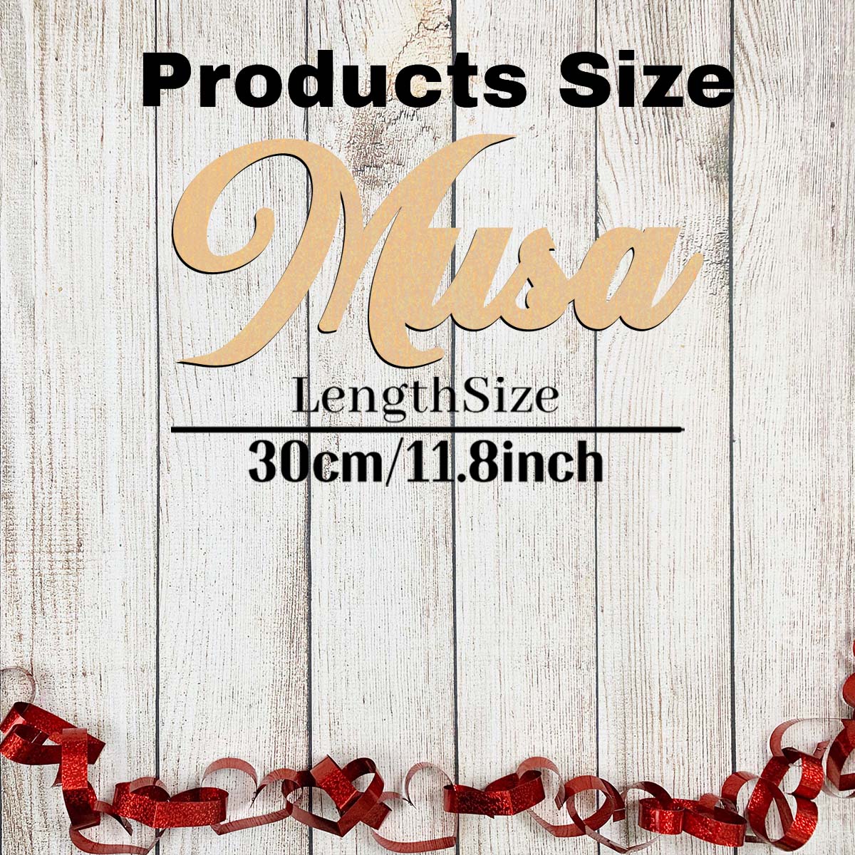 1pc Creative Musa example Personalized Text Wooden Decor Wood Material Wooden Sign Vertical Orientation Door Hanging Decor S30cmLength