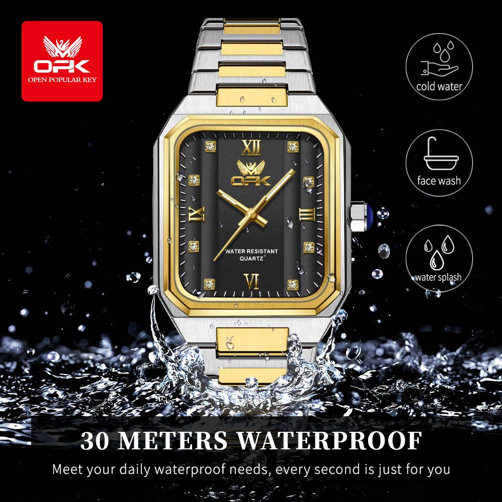 OPK 6043 Mens Watch Original Simple Fashion Quartz Wristwatch Waterproof Luminous Watches For Men Zircon Scale With Box Reloj
