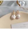 Natural Baroque freshwater pearl earrings femininity summer earrings gray design atmosphere stud earrings special-shaped disc