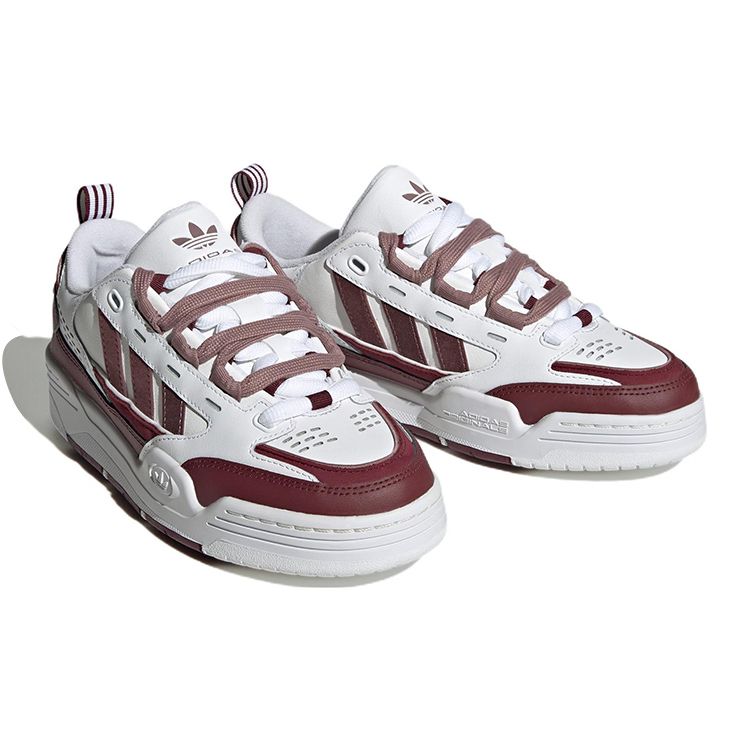 Adidas Originals Adi2000 Leather Casual Slip-Resistant Durable Low-Top Skate Shoes Women Sneakers White Brown Red HQ8653