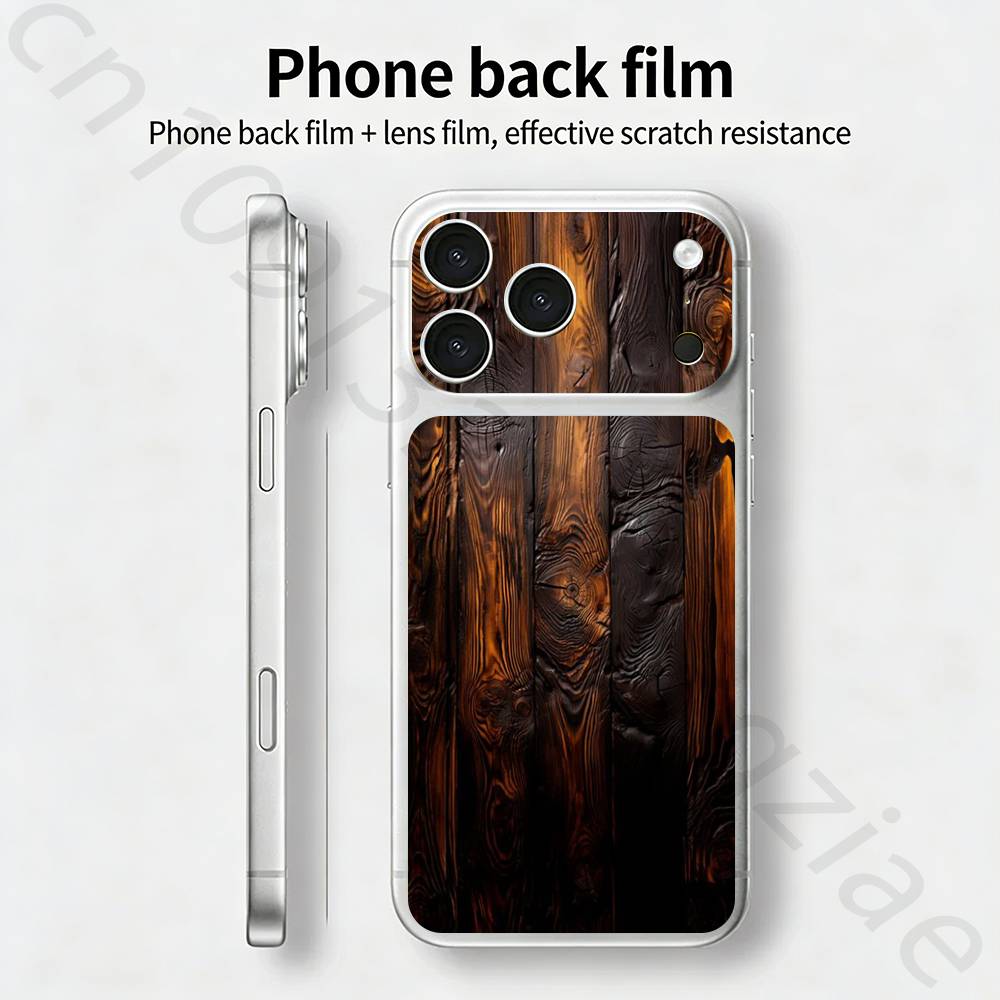 Legno Naturale Per iPhone 17 pro Max /17 pro Cover Completa Adesivo Skin Wrap Pellicola Protettiva Posteriore Colorata 3D