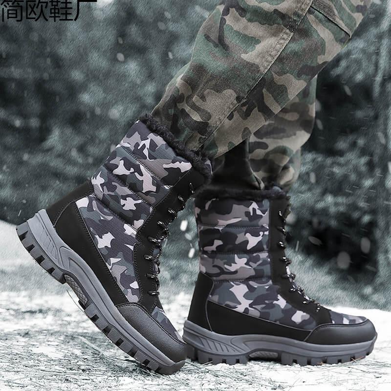 Zimowe bawełniane buty damskie wysokie śniegowce utrzymują ciepło