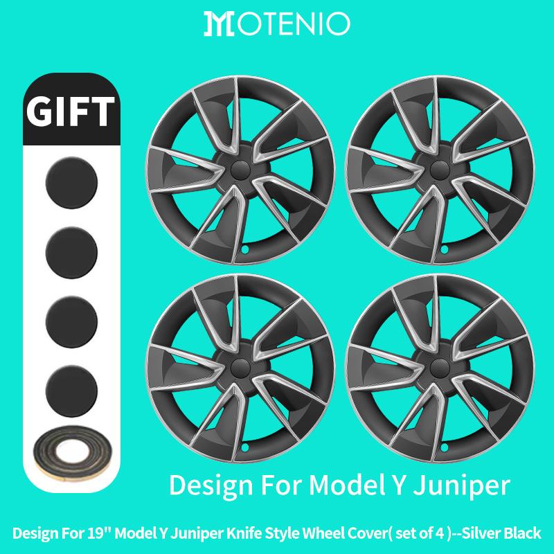 4PCS for New Tesla Model Y 2025-2026 Juniper 19in Turbine Style Hubcap Rim Cover Accessories Hub Cap Automobile Wheel Cap