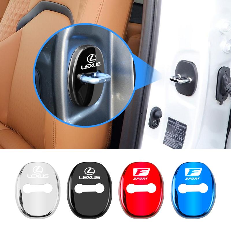 4Pcs Door Lock Decoration Protect Cover Emblem Case For Lexus F SPORT ES RX NX LS UX LM LX GX LC RZ IS CT GS RC HS SC LBX IS300