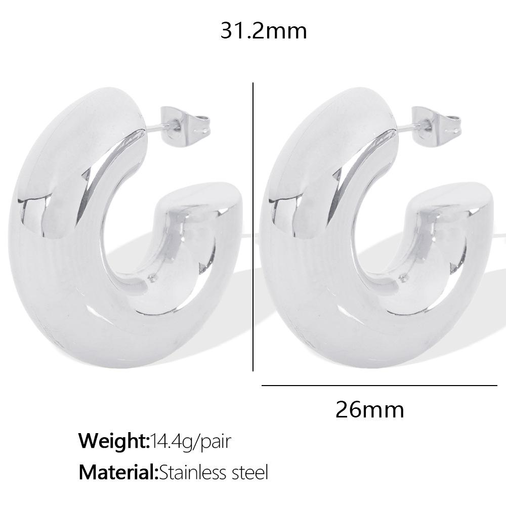 European and American Internet celebrities ins personality ring C type trend simple Epoxy earrings