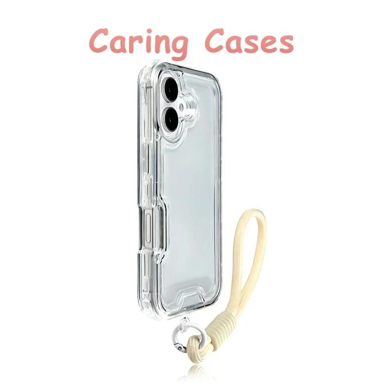 

For iPhone 17 Pro Max Case Pink Gradient Clear 3-in-1 Shockproof Minimalist Protective Cover with iPhone 16 15 14 13 12 11 iPhone 14