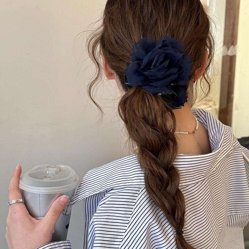 Acrylstoff Netz doppelseitige Blumenspange, modisches Temperament, Krallengreifer, vielseitiger Pendler-Kopfschmuck, Haarschmuck, gehobenes Gefühl