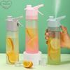 650ML Kreative Wasserflasche Spray Tragbare Plastik Trinkflasche für Direktes Trinken Outdoor Schule Sport Wasserbecher Kinder- und Schülerwasserbecher