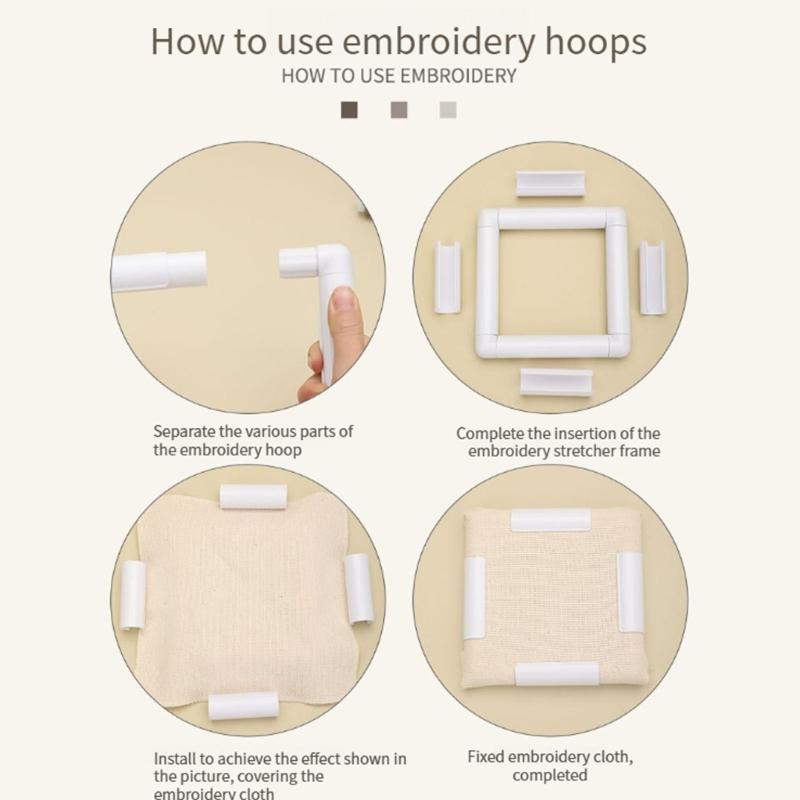 Pack of 3 Embroidery Hoops Featuring Easy Installation Portable Designs Ideal for Crafting Use
