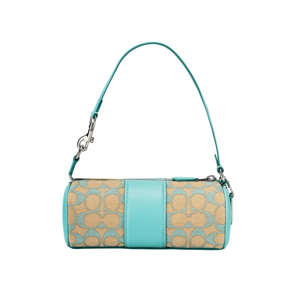 Coach CU003 Nolita Fass-Tasche Signature Jacquard Silber Weiß SVVSW