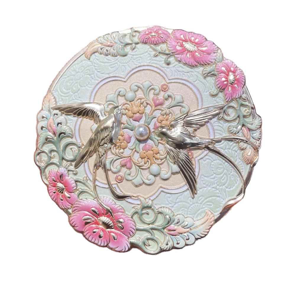 

Винтажное Зеркало в Китайском Стиле Пион с Древним Стилем Держит Нежный Цветок Мини-зеркало Косметические Инструменты Портативное Карманное Зеркало