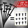 50/600pcs Universal Car Nylon Cable Tie Buckles Heavy Duty Self-Locking Zip Car UV Resistant Ties with Pin Button Fasteners