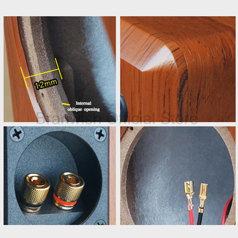 3 Inch Hifi Fever Bookshelf Speaker KTV Home Passive Speaker Full Frequency Speaker Professional Bedroom Desktop Wood Audio