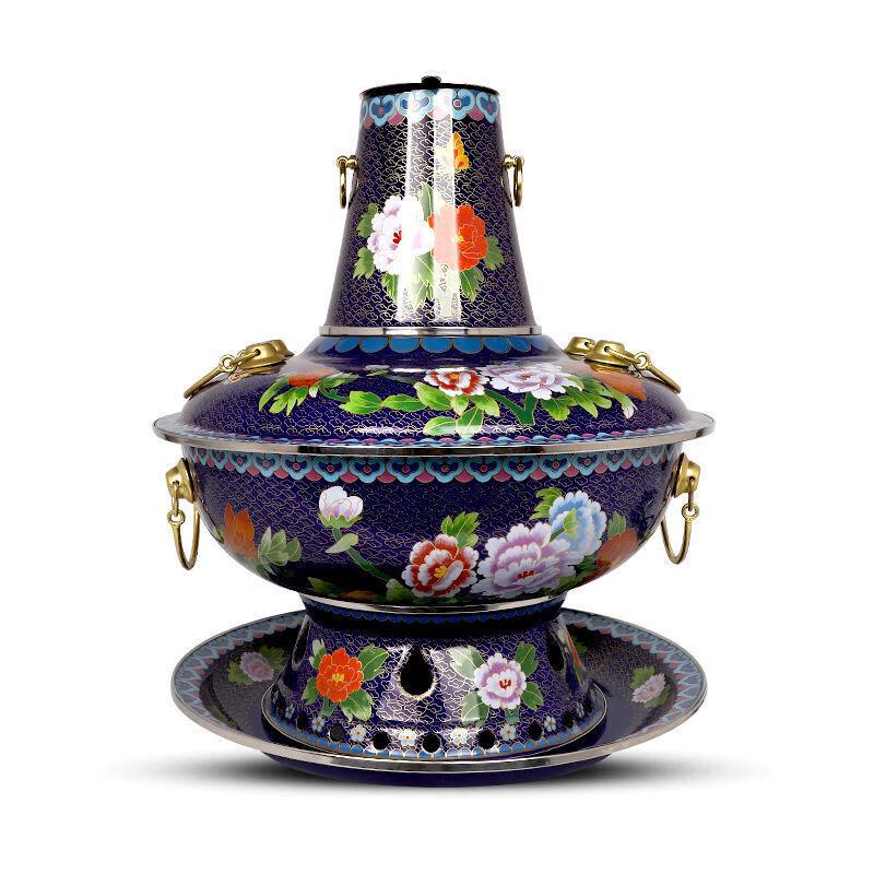 

Enamel Copper Mandarin Duck Hot Pot with Alcohol Burner
