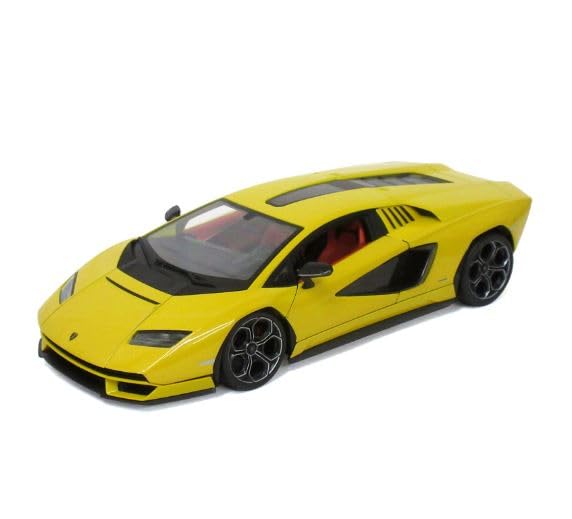 Maisto Lamborghini Countach Yellow Scale Special Edition Model with Display Openable and Working Suspension LPI800-4 1/18 Base, Doors,