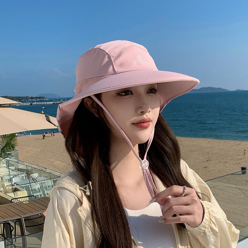 

Spring and summer eaves shawl bucket hat outdoor play mountaineering sunscreen sun hat breathable fashion versatile hat women