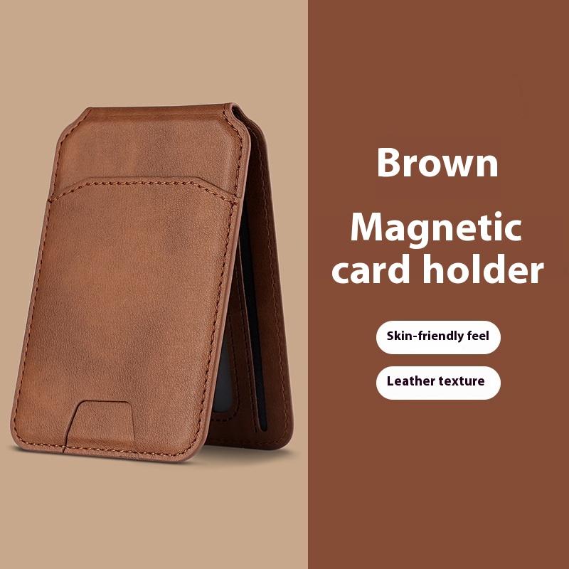 5. Leather Magnetic Card Holder Wallet, Phone16/15/14/13/12 Series Compatible, with Stand