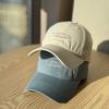Versatile four-season pure cotton washed water letter embroidery baseball hat curved brim soft top cap sun hat tide