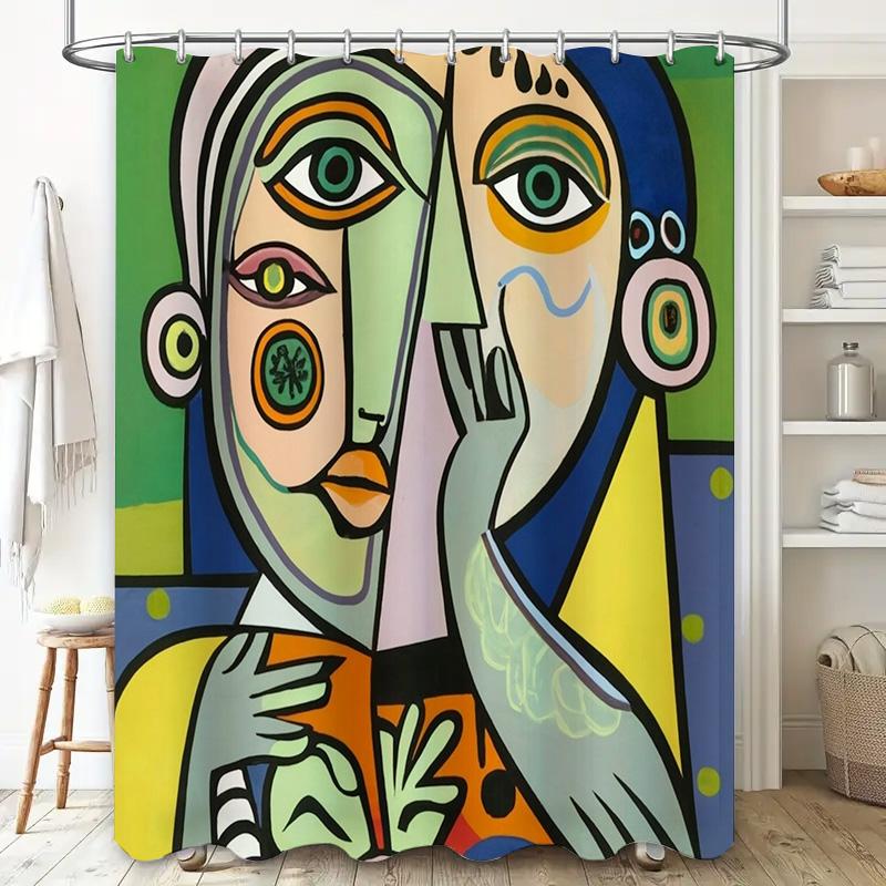 Colorful Bathroom Shower Curtain With Modern Art Design For Home Decor Green & Yellow Abstract Print Size: 72 X 84 Inches Aliexp