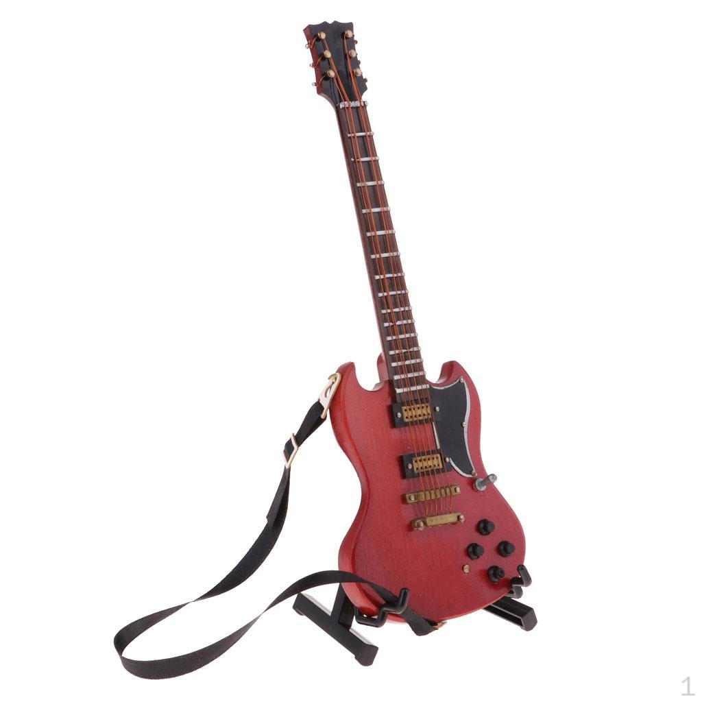 

Миниатюрная гитара, модель деревянного инструмента, украшение дома, Рождество #4