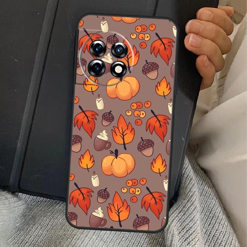 Autumn Leaves Pumpkin Halloween Case For OnePlus 15 13T 13 12 11 13R 12R 10R 10T 8T OnePlus Nord 5 CE 3 4 Lite N20 N30 Cover