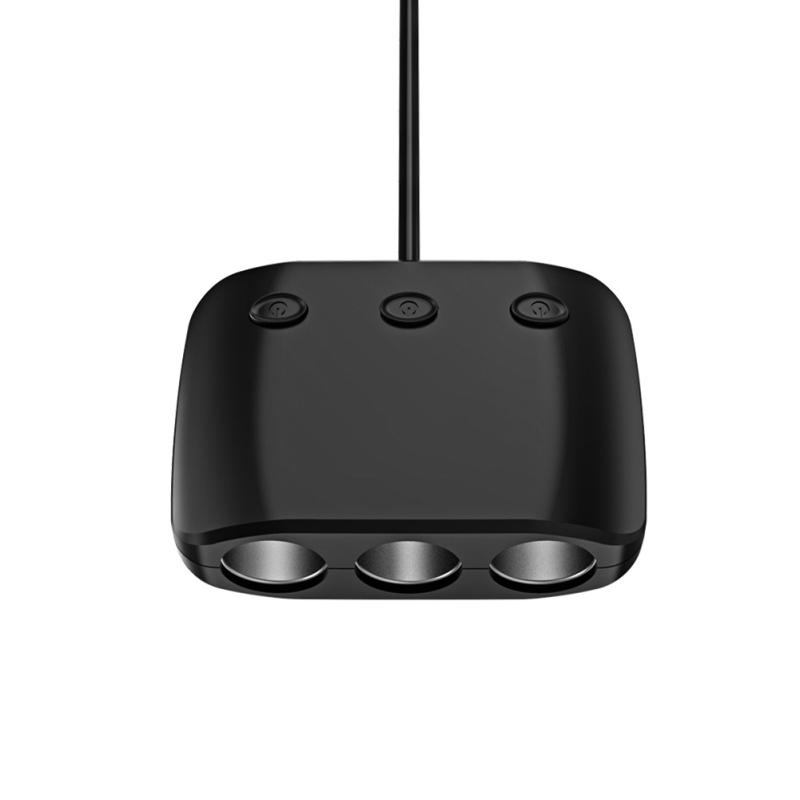 12-24v 120w High-Power Car Charger Dual Usb 3 Hole Independent Switch 1-to-3 Cigarette Lighter