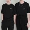 Levis Solid Logo Embroidered Crew Neck Pullover T-Shirt Unisex Tops Black A0637-0001