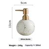 Round Ceramic Soap Dispenser Shampoo Lotion Bottle Modern Shower Gel Hand Wash Lotion Press Bottle Marble Bathroom Accessories