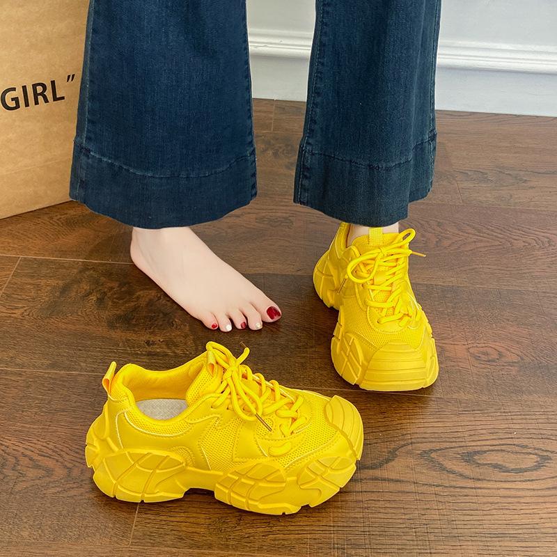 Mesh Forrest Gump shoes women's 2025 summer new thin thick-soled breathable casual moral training shoes heightening sports dad shoes