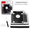 1 Set 2.5" Ssd Cd Dvd a Custodia Alloggiamento per Hdd Cd-Rom Odd Optibay Plastica Alluminio Universale 9.5/12.7Mm Sata 3.0 Caddy per Secondo Hdd