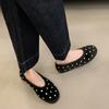 Fashion Bailamos New Brand Women Flat Shoes Fashion Polka Dots Round Toe Shallow Slip On Boat Shoes Outdoor Dress Single Shoes