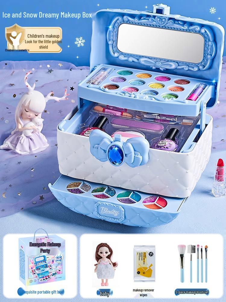 Set de Machiaj de Prințesă pentru Copii Netoxic - Cosmetice pentru Copii și Cadou Lac de Unghii