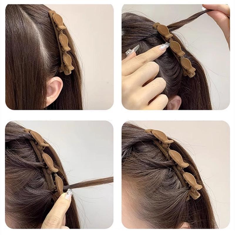 Flocking Hair Clips Hairpins for Women Fashion Handmade Geometric Braided Barrettes Headwear Girls Sweet Hairpins Hair Accessory