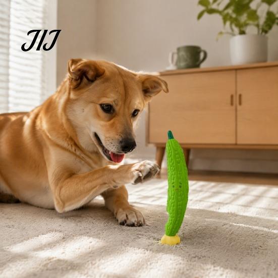 Naturlatex Welpen Zahneinlage Spielzeug Realistisches Obst und Gemüse Hund Kauspielzeug, Quietschendes Spielzeug für Welpen, Sicher Haustiere Bissfest Interaktiv