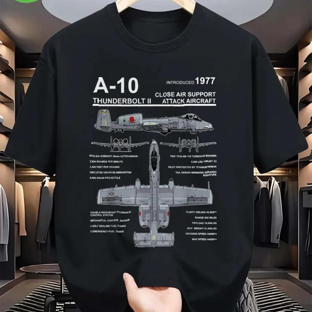 T-shirt Grafica Jet Blueprint da Uomo Casual per Appassionati di Aviazione