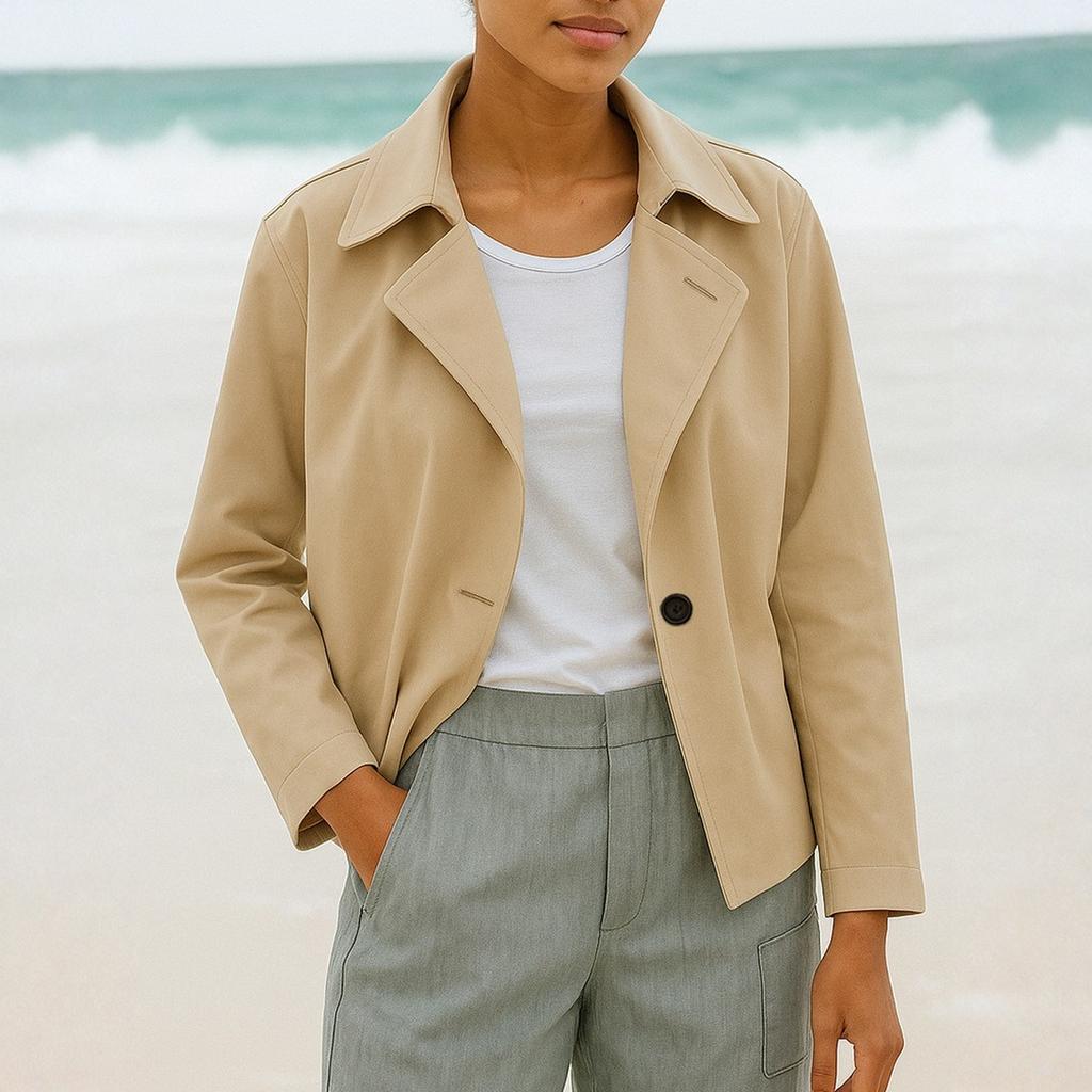 Women's Fashionable And Casual  Long Sleeve Solid-color Suit Jacket